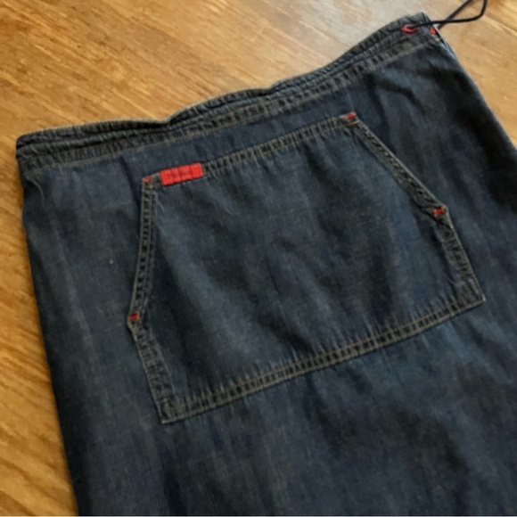 Mavi Y2K 90s Drawstring Waist Denim Maxi Skirt,Sz S - Picture 2 of 9